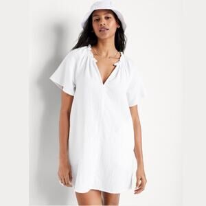 NWT Old Navy Crinkle Gauze Mini Swing Dress White Size Extra Small
